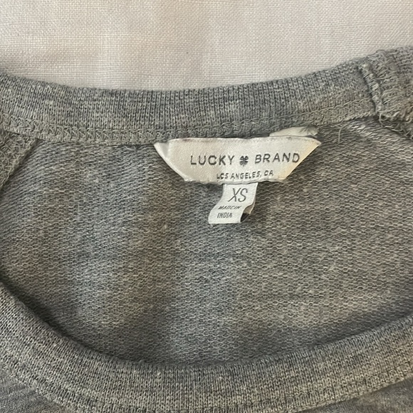 Lucky Brand Gray Sweatshirt with Draped Front sz XS - Picture 3 of 8